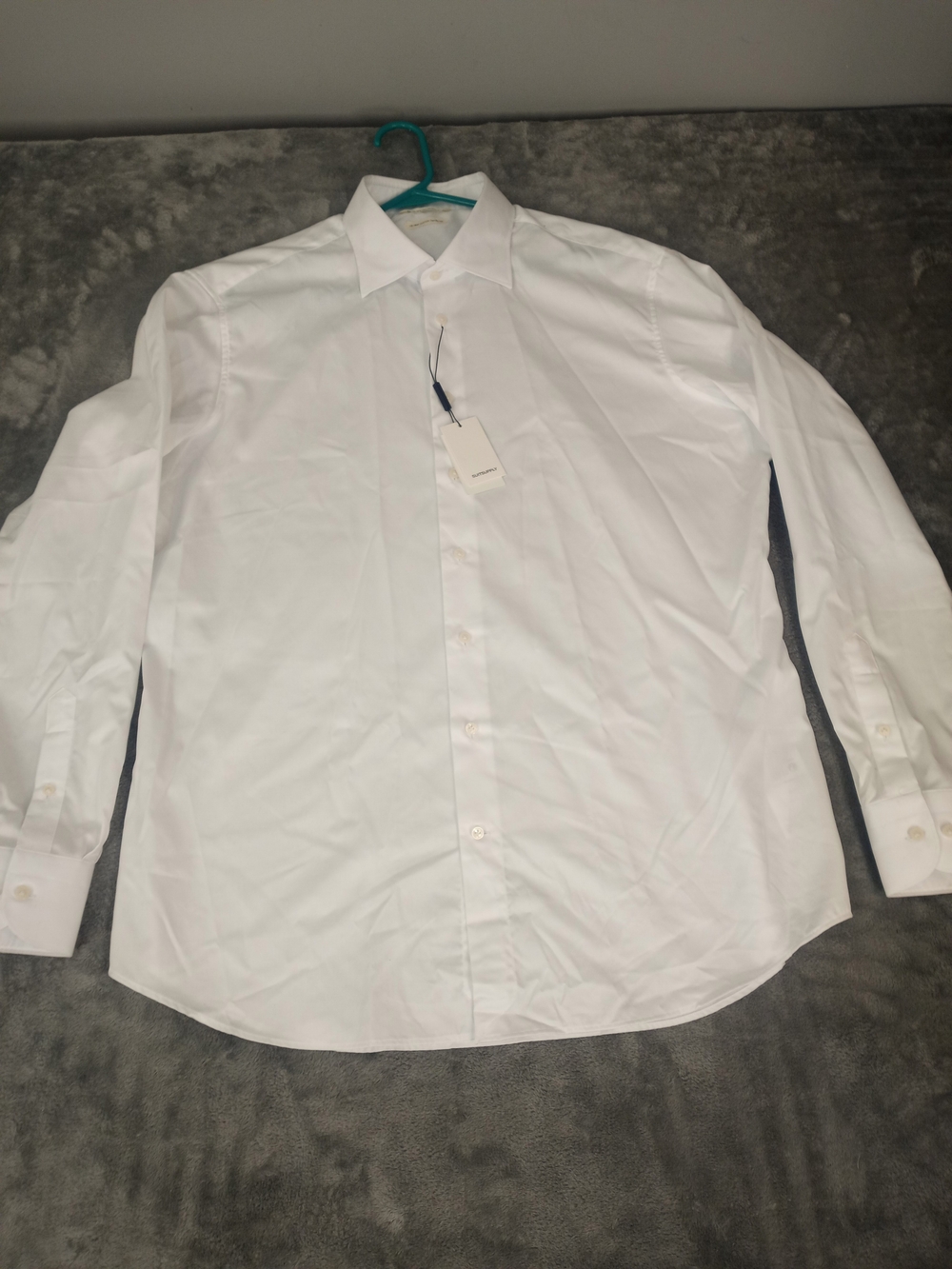 Suitsupply Men's Pima Cotton Classic White Dress Shirt Long Sleeve Size 44 /-17½